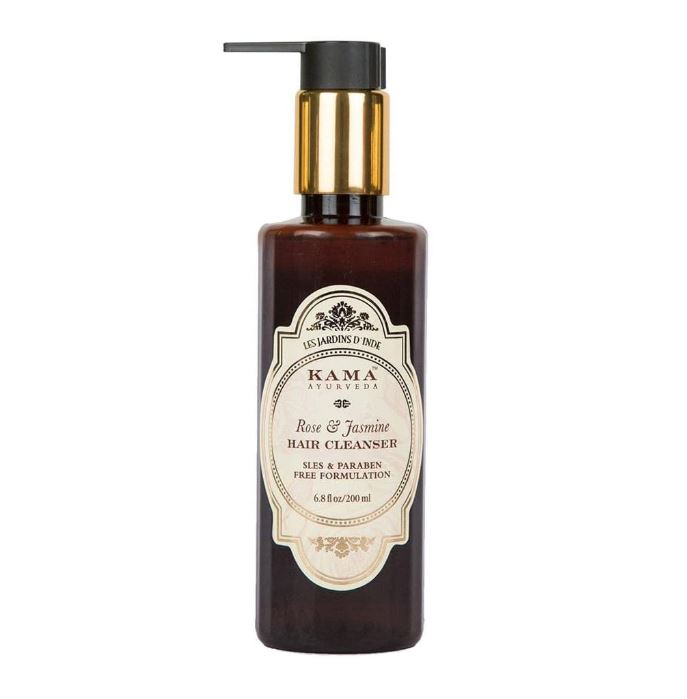Shampoo for Hair with Rose and Jasmine (200 Ml), Rose & Jasmine Hair Cleanser Kama Ayurveda