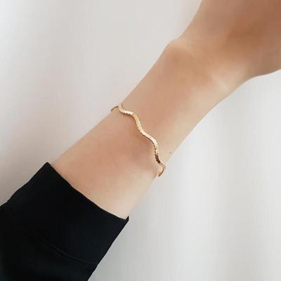 Natmori Pink Gift Gold Women's Bracelet Silver Wave