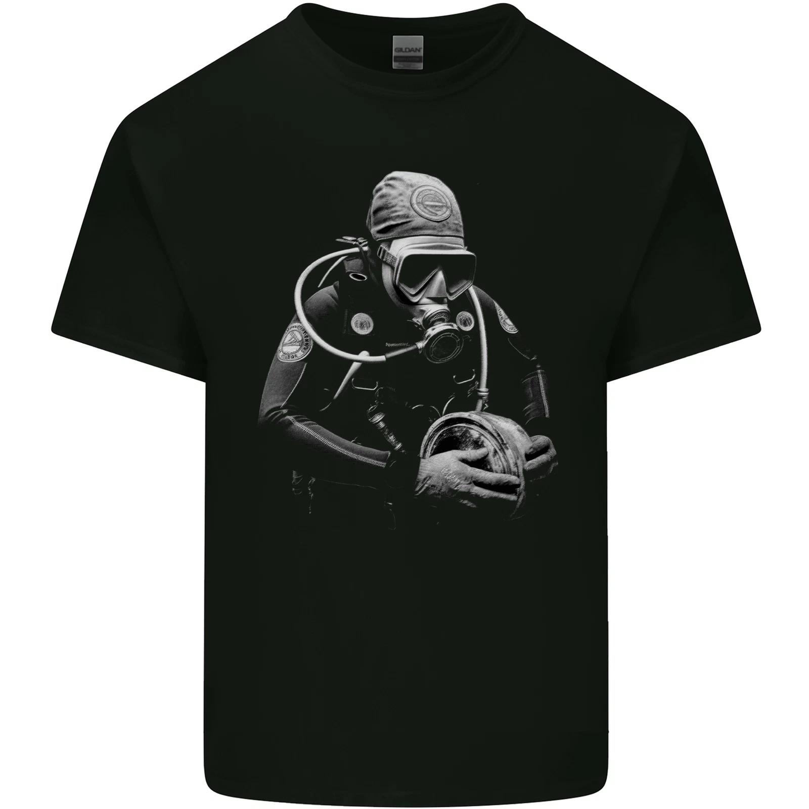Monochrome Scuba Diving Working Diver Kids T-Shirt Childrens S