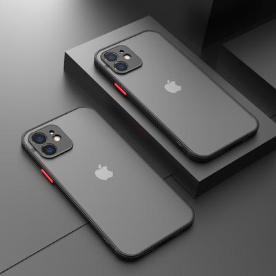 Luxusní matný kryt na telefon pro iPhone 14 15 13 12 11 Pro Max Mini X XS XR 7 8 Plus SE 2 Průhledný nárazuvzdorný kryt s rámečkem