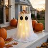 Exibição de Halloween ao Ar Livre Tigela de Doces Fantasma, Suporte Grande de Altura Ajustável, Decoração de Quintal Assustadora ou Divertida Prato de Armazenamento para Guloseimas em Pé para Varanda