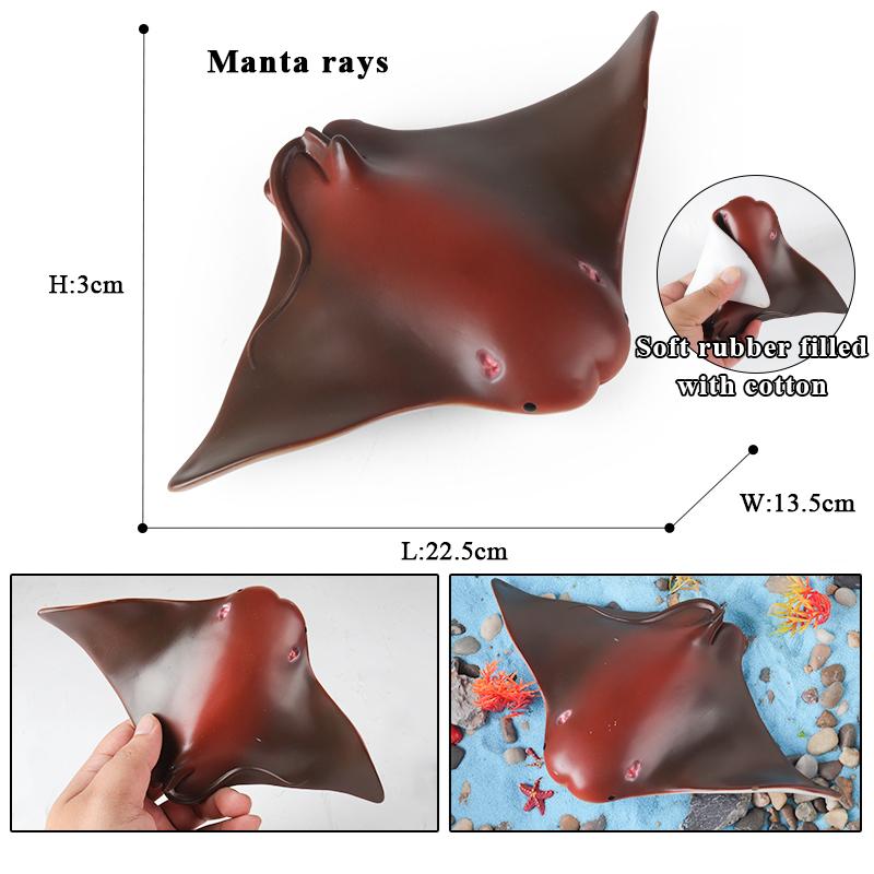 Oenux Ocean Animals Whale Shark Megalodon Crab Starfish Octopus Action Figures Soft Sea Life Model Educational Toy For Kids Gift