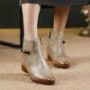 Women's 2025 Retro Low-Heel Pointed Toe Ankle Boots: High-Quality Full Leather Inside & Out, Autumn/Winter Fashion.