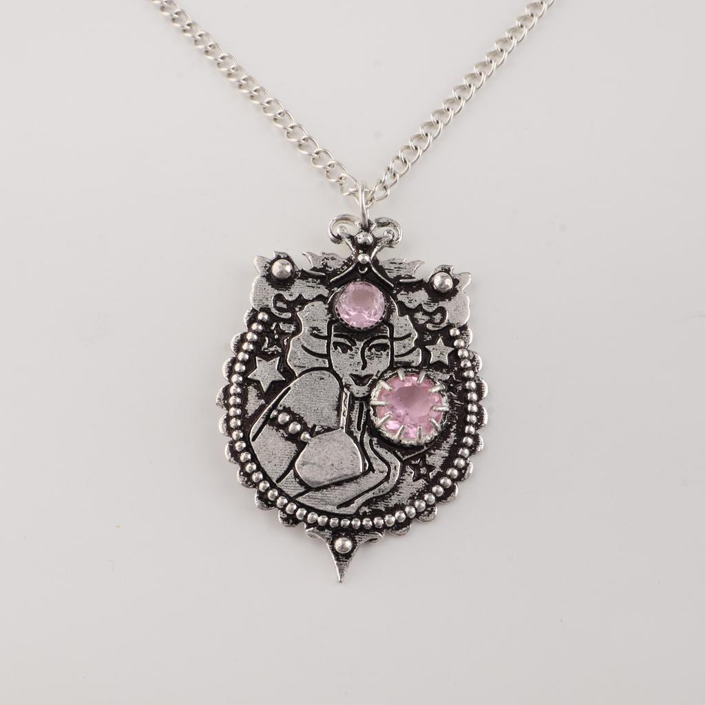 Morganite Gemstone 925 Sterling Silver Two-Stone Pendant 1.9" Designer Jewelry For Anniversary Gift CP-44-8