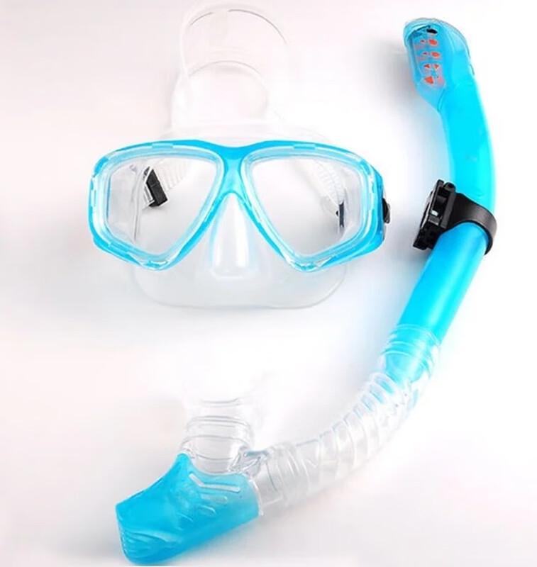 SBART Tempered Glass Diving Mask and Dry Snorkel Set