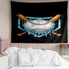 Baseball Print Tapestry, Backdrop, Easy Setup, Ideal for Bedroom, Office & Living Room, with Aesthetic Wall Hanging Decor.