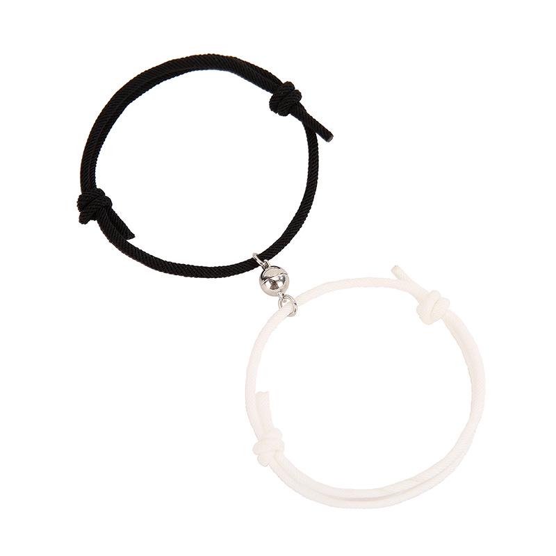 Milanese Magnetic Attraction Couple Bracelets - Pair of Simple Alloy Rope Jewelry