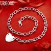 925 Sterling Silver Simple Heart Necklace - Banquet Gift Jewelry
