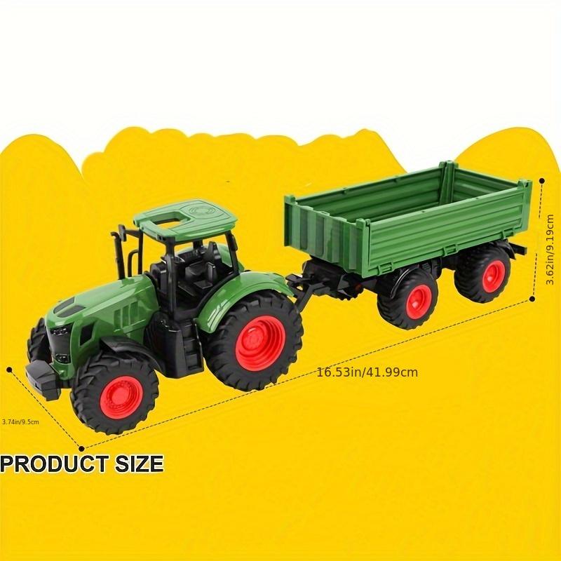 16,5 Zoll Große Bauernhof-Traktor-Spielzeuge mit Anhänger und Tierfiguren Realistisches Bauernhof-Traktor-Set für Weihnachten Geburtstag Geschenk