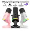 Dynamische RGB USB Condensator Microfoon met Ruisonderdrukking voor Gaming, Live Streaming en PC Desktop.