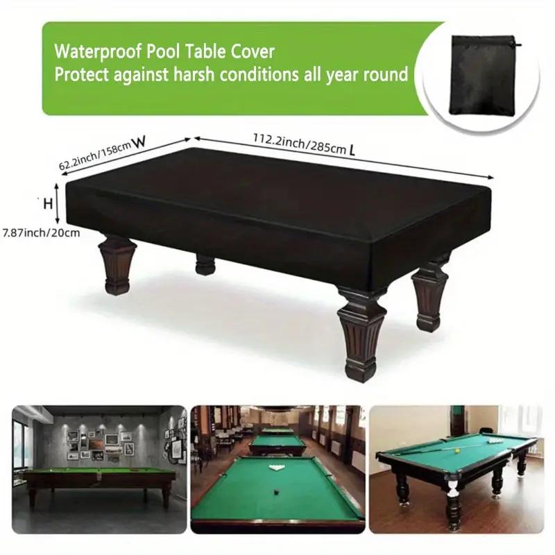 Black Billiard Table Cover , Protects Your Billiard Table from Scratches and Spills, Indoor/Outdoor Use,  Billiard Accessories