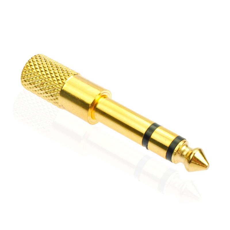 High-Quality Gold-Plated 3.5mm To 6.35mm Stereo Headphone Adapter - All Copper Audio Connector for Mobile Devices.