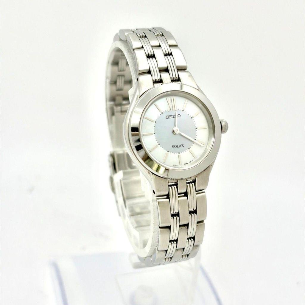 Used [Operation] SEIKO Solar Shell Ladies Watch Silver V110-0AH0 8D0188