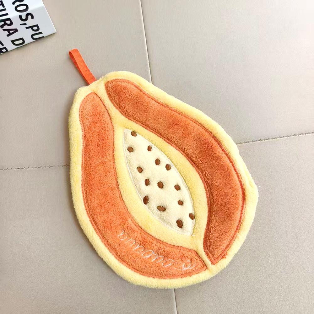 New Coral Fleece Fruit Hand Towel: High-Quality, Absorbent, Decorative Kitchen Souvenir