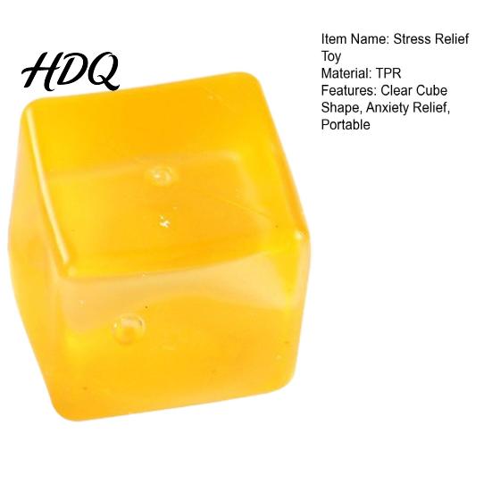 Transparent Stress Cube Clear Squeeze Toy Anxiety Relief Sugar Ball Sensory Portable Soft Stretchy Ice Pinch Party Favors