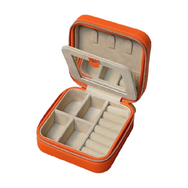 

Fashionable Jewelry Storage Organiser With Multi Layer Design Water Resistant Exterior PU Box For Women Accessories оранжевый