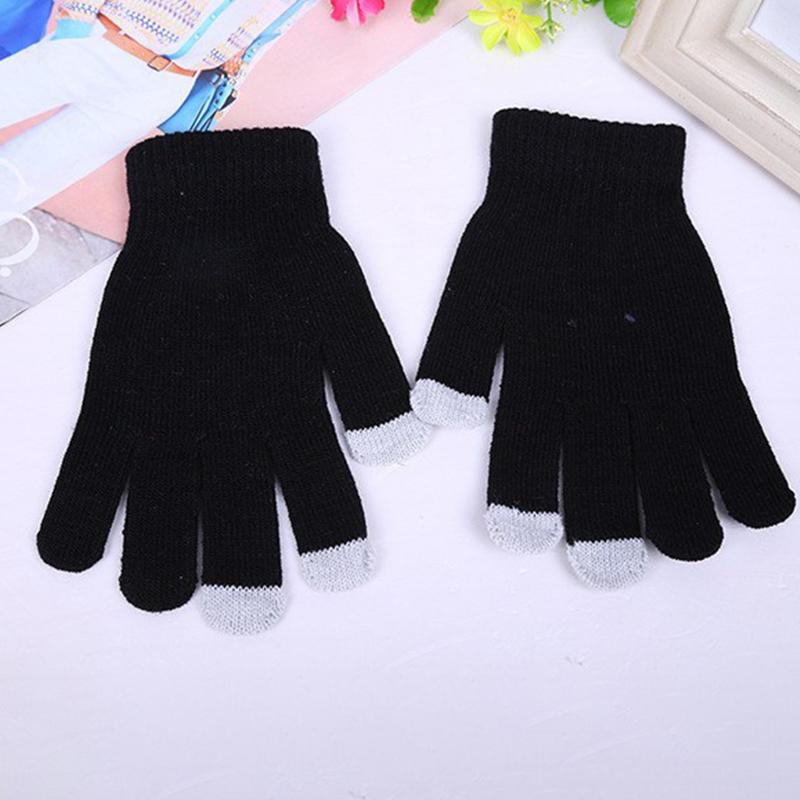 Warm Knitted Gloves Winter Thick Warm Outdoor Gloves For Men Women Mobile Phone Touch Screen