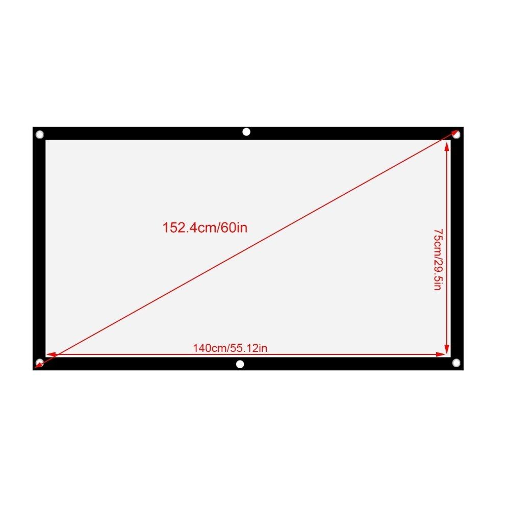 Soft 16:9 Thicken Projector Screen Polyester White Portable Projector Screen Foldable Non Crease Projection Screen