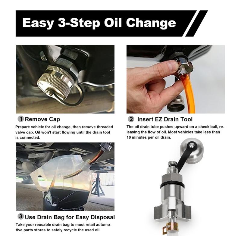Quick Twist Oil Drain Valves,Oil Drain Valves Leakproof Rustproof Stainless Steel Drain Hose Attachment