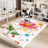 1 Stück Blumenkunstwerk Teppich Weiche Flanell-Bodenmatte für Wohnzimmer, Schlafzimmer und Teppich, Bodenmatte unter Sofatisch, Dekorativer Teppich q30