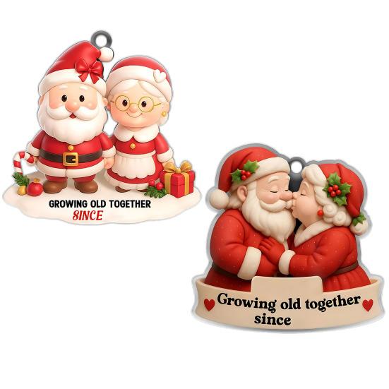 Yousheng Xmas Tree Hanging Pendant Growing Old Together Since 2025 Personalized Acrylic Christmas Ornament Santa Couple Decoration