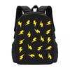 Yellow Lightning Bolts On Red Thunder Bolt Pattern Backpack Hot Sale Daypack BookBag School Bag Shoulder Bags for Men Women