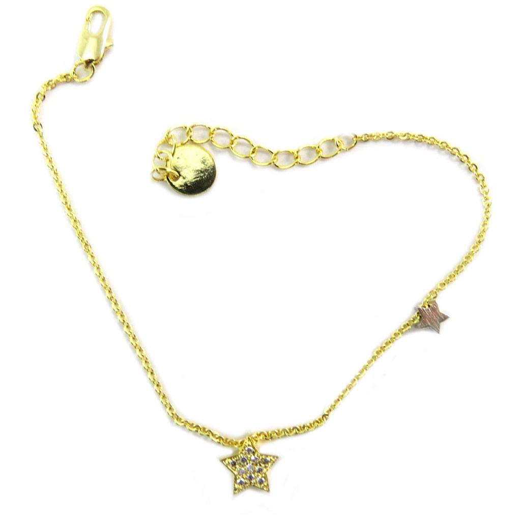 

7bis [P5805] - Золотой Браслет ручной работы Звезда Родилась - 5 и 8 мм