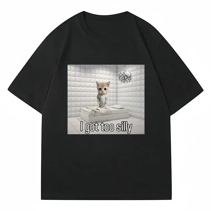 Fun Meme Sad Crying Cat Printed Women Men Casual T-Shirt Harajuku T Shirts Casual Fashion Tees Clothes Short Sleeve Daily Wear
