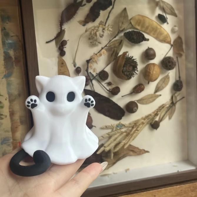 Geisterkatze Mini Halloween Tischfigur Aus Ecopvc Material Für Geschenk Und Dekoration