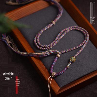 Tibetan Handmade Braided Rope Necklace & Pendant Amulet Chain