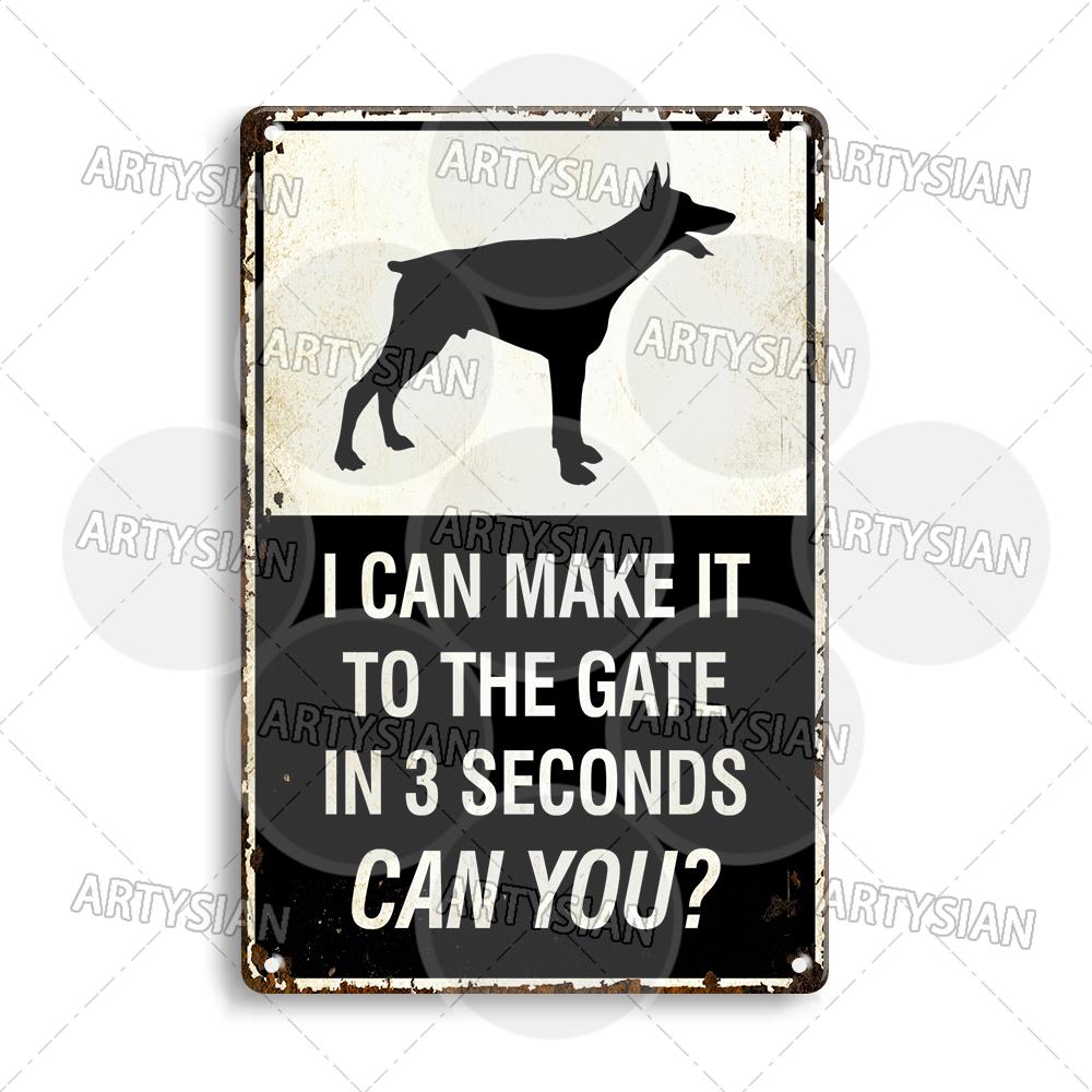 Beware Of Dogs Metal Sign Doberman Rottweiler Beagle Border Collie Dalmatian Bulldog GSD No Dogs Allowed Guide Dogs Welcome