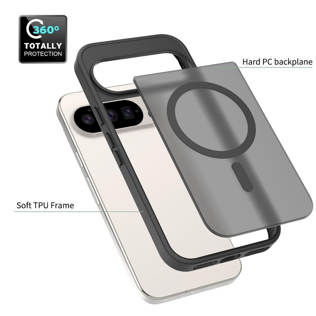 For Google Pixel 10 Pro/10/9 Pro/9 Magnetic Case TPU Frame Acrylic Back Phone Cover Skin Touch