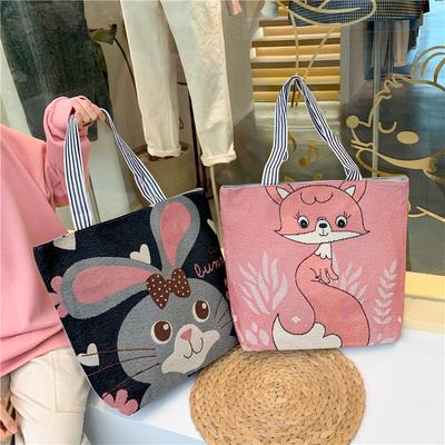 Bolsa de Ombro Único para Meninas Bolsa Casual de Estudante Bordada para Deslocamento