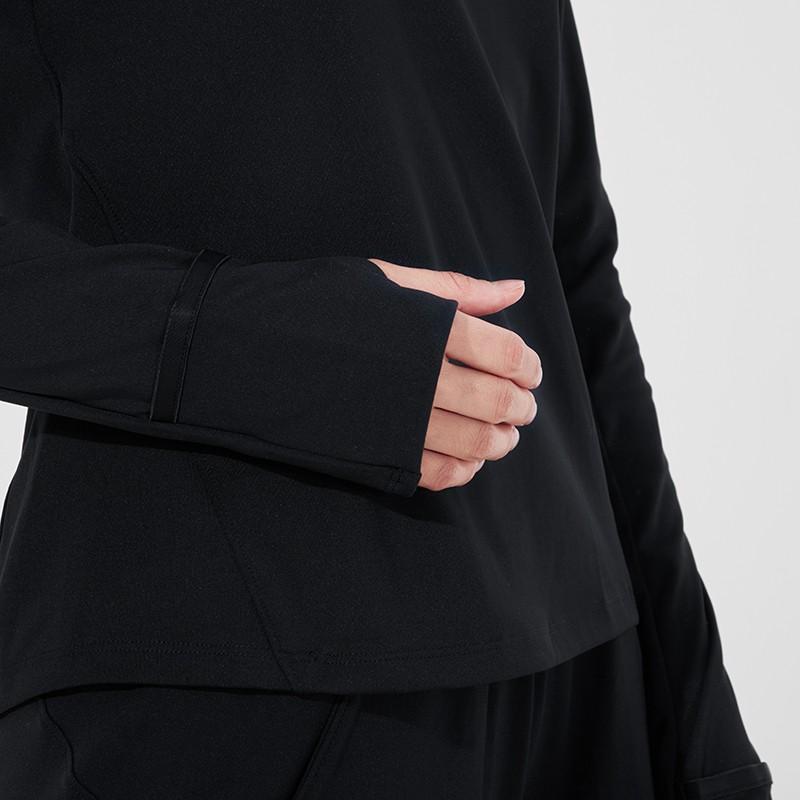 Under Armour Breathable High Collar Reflective Running Fitness Long Sleeve T-Shirt Women Tops Black 1356215-001