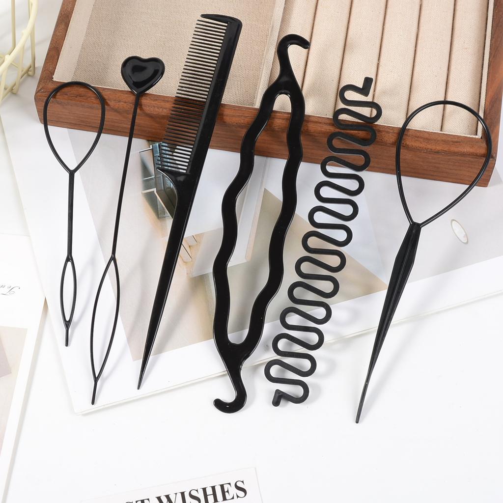 6Pcs/Set Multiple Magic Hair Braided Tool Women Girl Hair Donut Bun Maker Hairpins Twist Hair Clip Styling Tool Hair Accessory