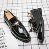Korea Fashion Men'S Loafers Business Formal Leather Shoes Black School Shoes For Men XRS-9866