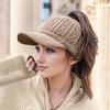 Winter Hats for Women 2026 New Fashion Winter Warm Earflaps Knitted Hat Baseball Caps Outdoor Sport Windproof Ponytail Hat Visor