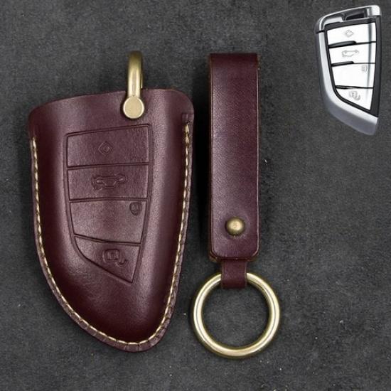 Genuine Leather Car Key Fob Case Cover For BMW 4 5 6 7 F15 X2 X3 X4 X5 X6 X7 X5M