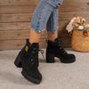 Women Big Yellow Boots 2025 New Spring Winter Pumps High Quality Lace-up European Ladies Shoes PU High Heels Fast Delivery Work