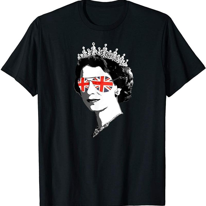 Nuovi Occhiali da Sole Edizione Limitata Regina Corona Britannica Union Jack Meme Maglietta