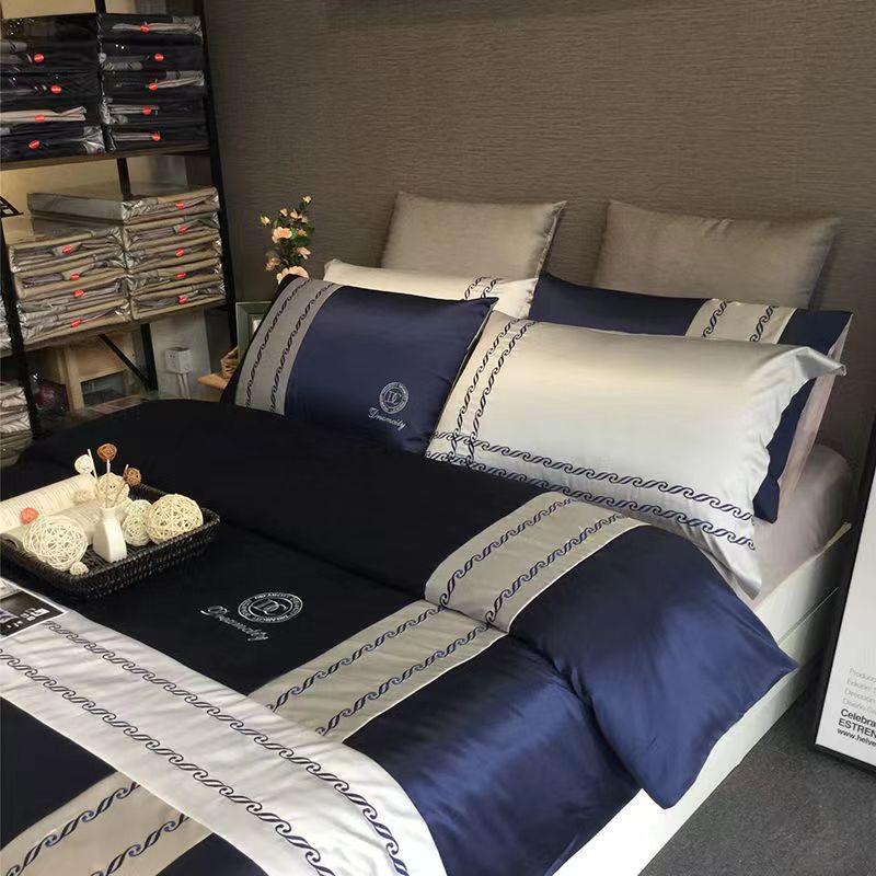 Duży rozmiar/rozmiar queen/pełny rozmiar prześcieradło na kołdrę zestaw poszewek gruba bawełna sypialnia Hotel biznes haft prosta pościel wysokiej jakości