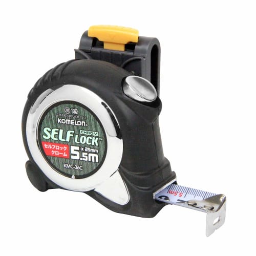 Komelon Convex Self-Locking Chrome 25mm 5.5m with Holder KMC-36CL