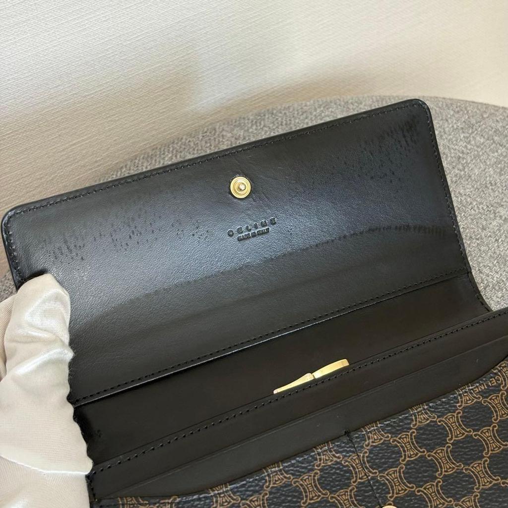 Used Celine Macadam Pattern Wallet Long Wallet Bi-fold Wallet Black系 Cw503