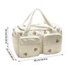 Baby Diaper Bag Cartoon Bear Mummy Shoulder Bag Quilted Stroller Diaper Storage Bag Large Handbag With Straps For Weekend Travel