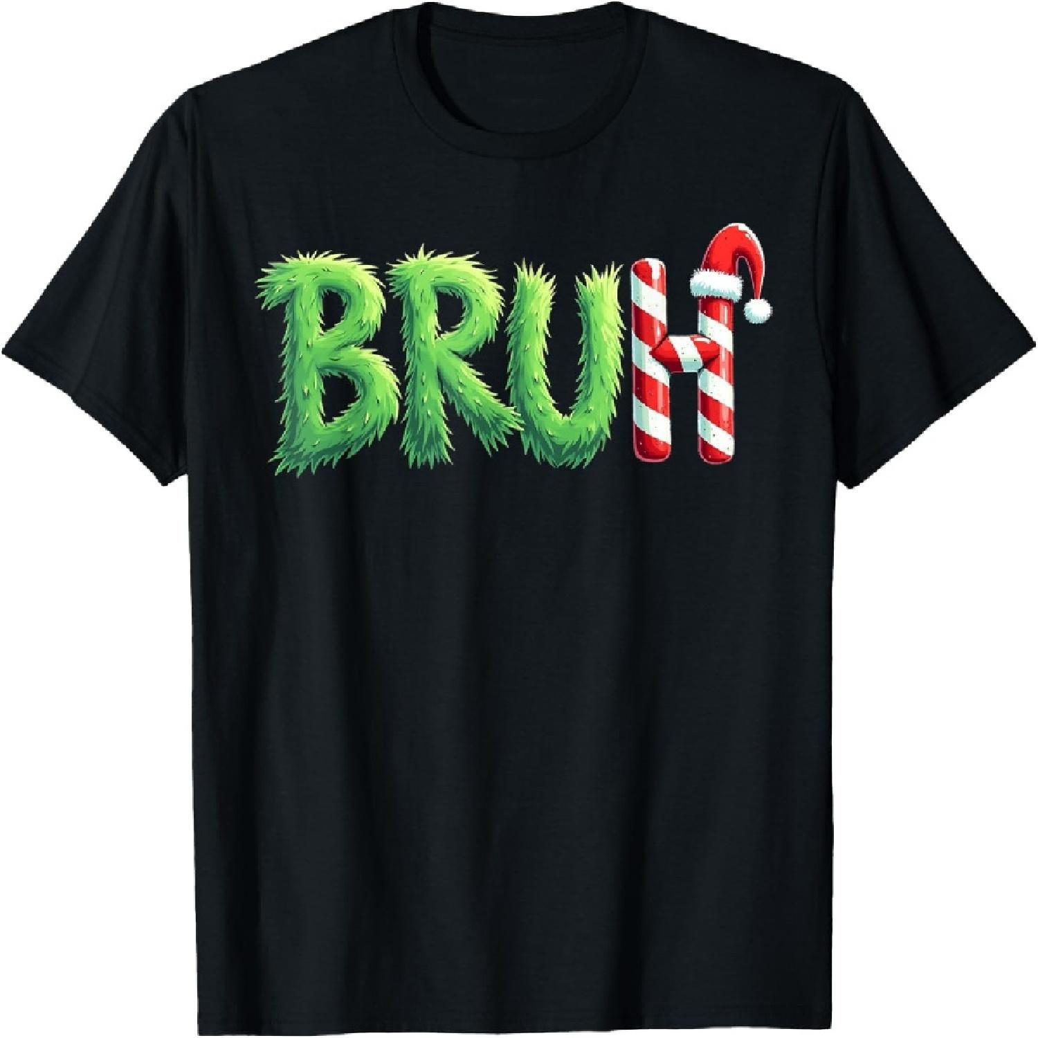 Bruh Christmas Kids Teens Boys Funny Christmas humor Meme T-Shirt S