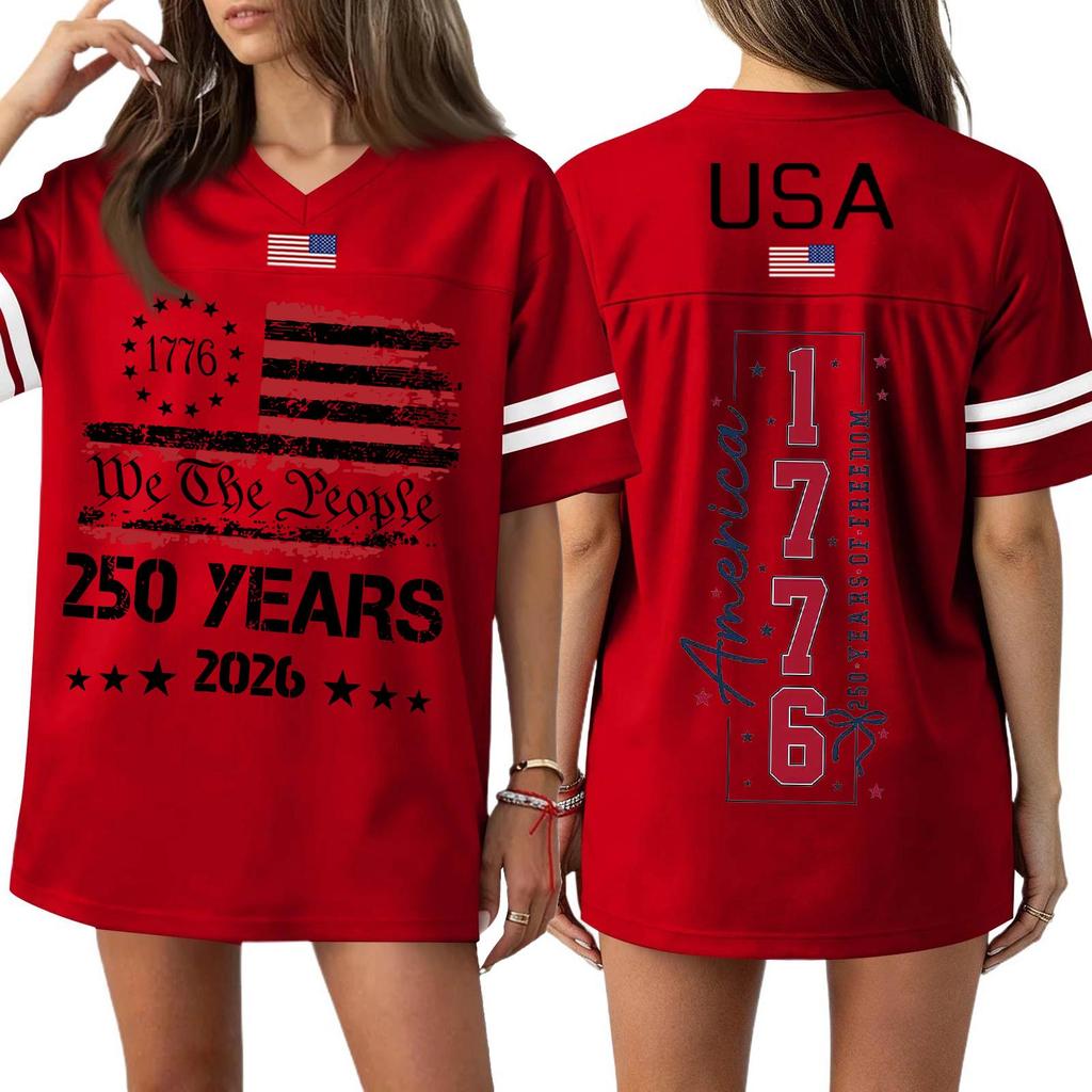 Womens Spring Tops 250 Years 2026 Graphic Tee Summer Shirts for Women Loose Fit Tshirts Shirts for Women Casual Style