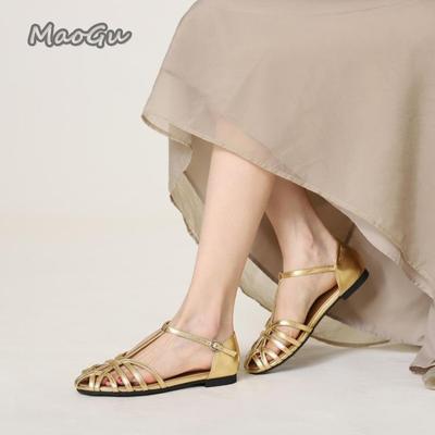 Large Size 35 44 Fashion Roman Sandals Women 2026 Summer New French Gladiator Low Heel Women Luxury Sandals Zapatos De Mujer