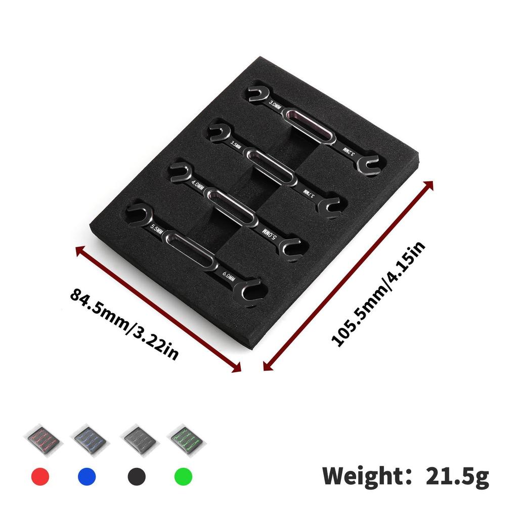 Aamuum Wrench Adjustment Push Rod Wrench Turnbuckle Nut Ball End Joint Remover Tool for RC Car Replacement Parts 3/3.2/3.5/3.7/4/5/5/5.5/6mm-Black