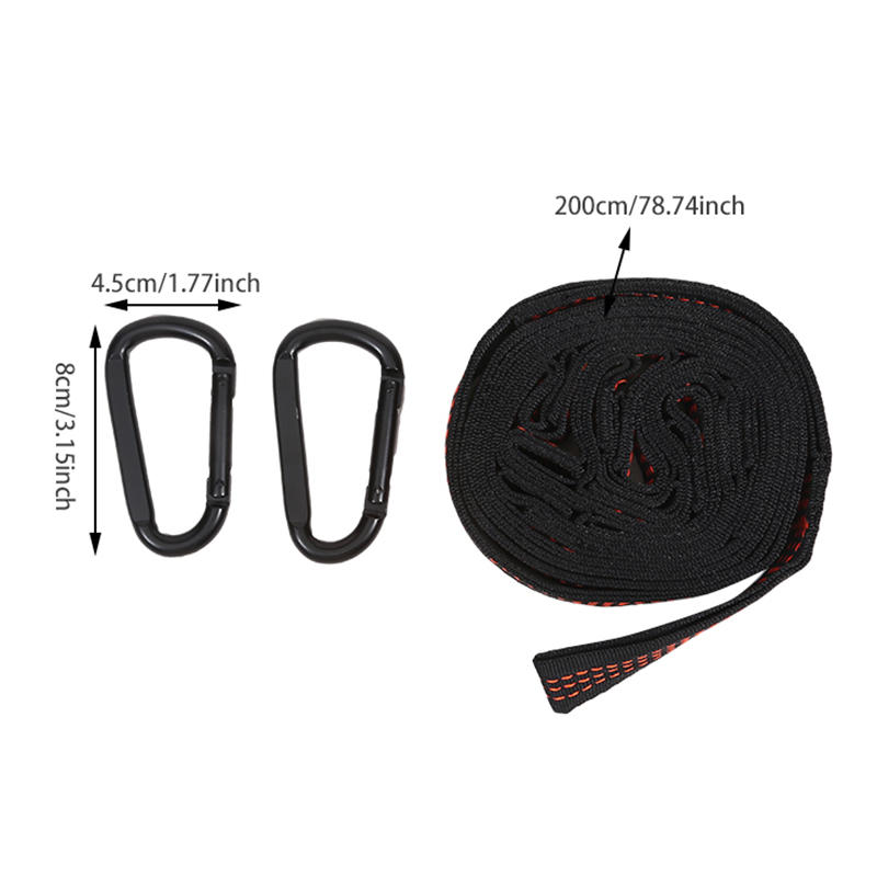 High Quality Bearing Capacity Hammock Straps Breaking Strength Polyester Hammocks Belt Rope 5 Rings For Outdoor Hanging Beds
