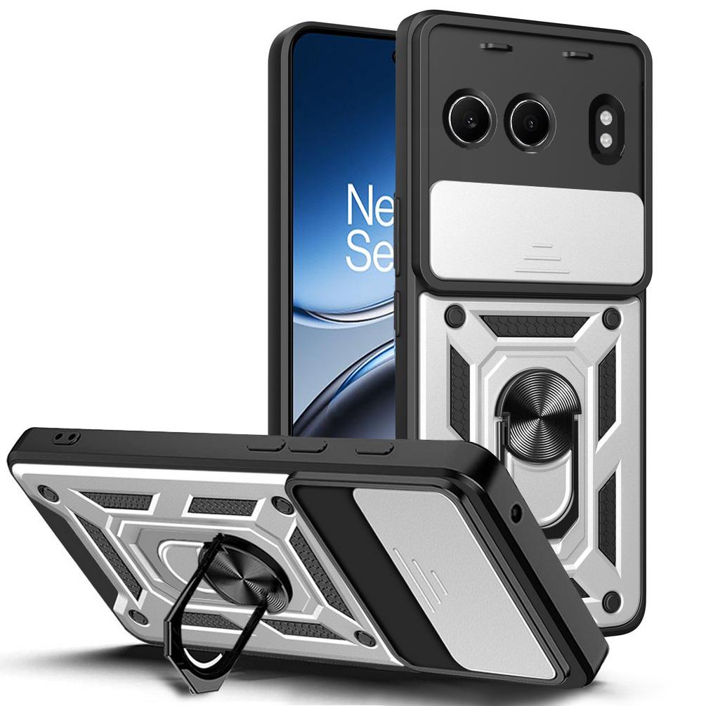 

Чехол для защиты камеры OnePlus Nord 4 Nord4 1 + Nord 4 Armor Hybrid Metal Ring Holder Back Cover OnePlus Nord 4 серебряный
